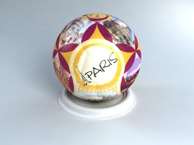 Сувенирный мяч Париж 11 см 32 панели