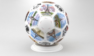 Сувенирный мяч с городами, Париж, диаметр 8 см, 32 панели